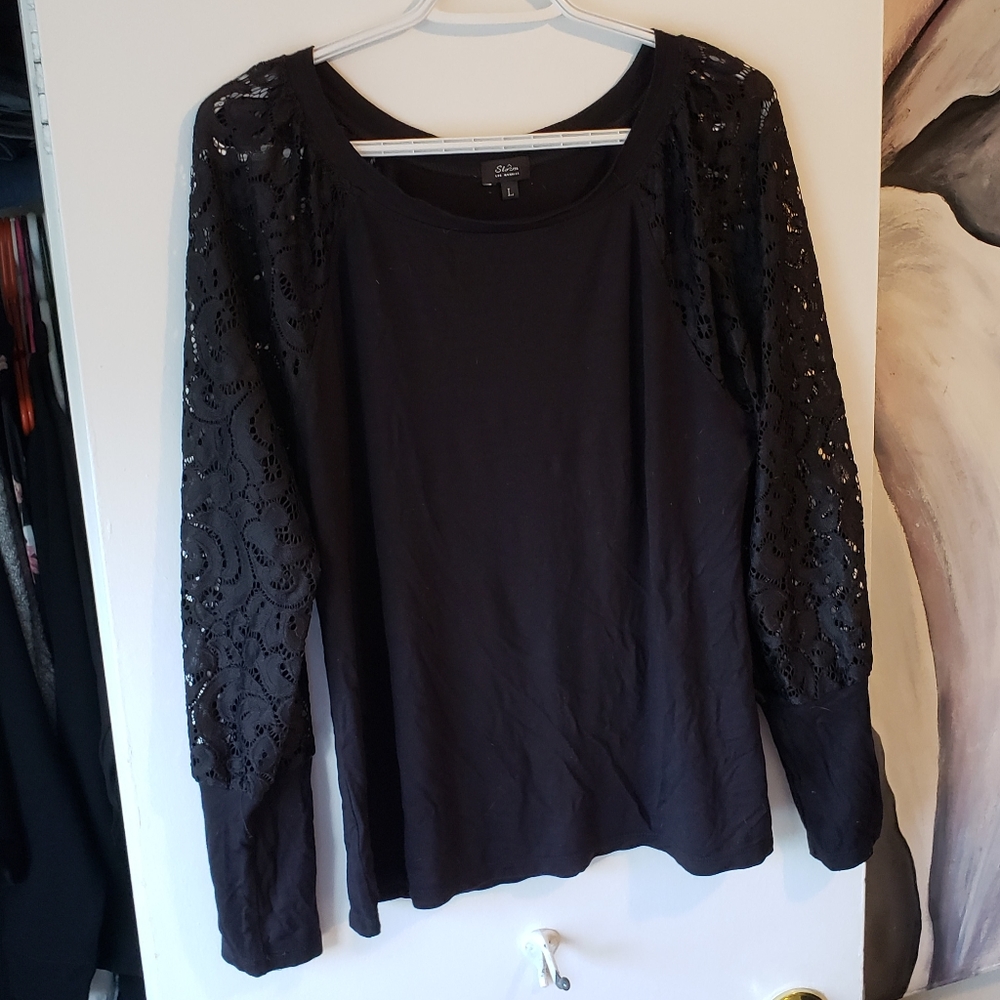 Black long sleeve with lace sleeves